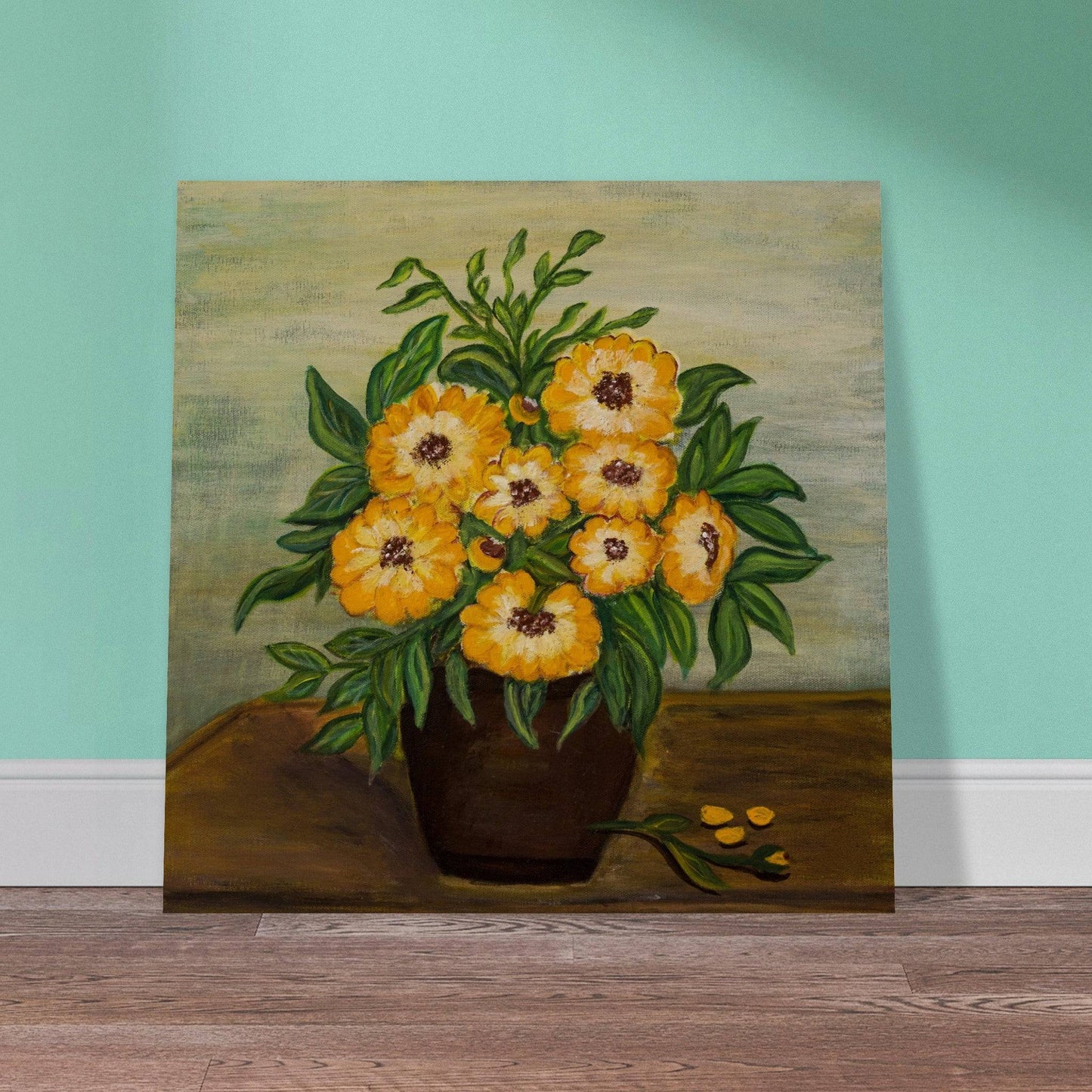 Yellow Flowers Wood Prints - Devora Gallery