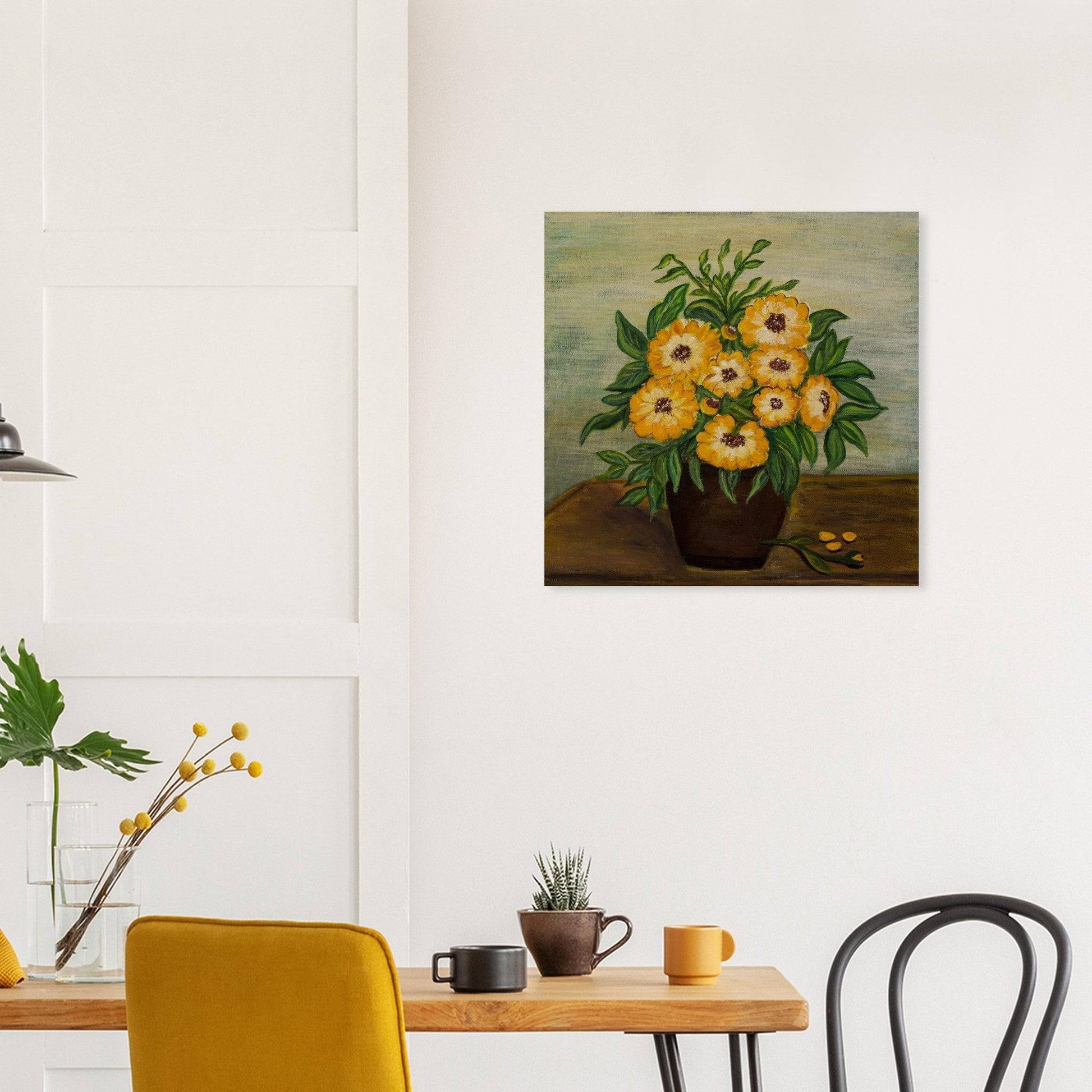 Yellow Flowers Wood Prints - Devora Gallery