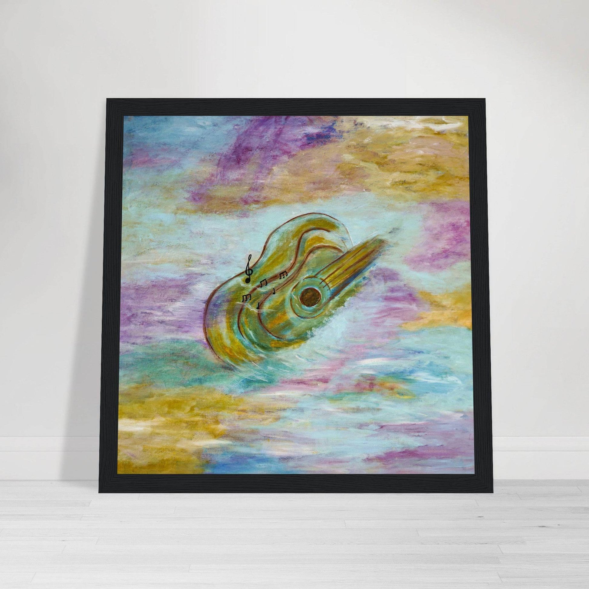 "My Guitar" - Premium Matte Paper Wooden Framed Poster - Devora Gallery