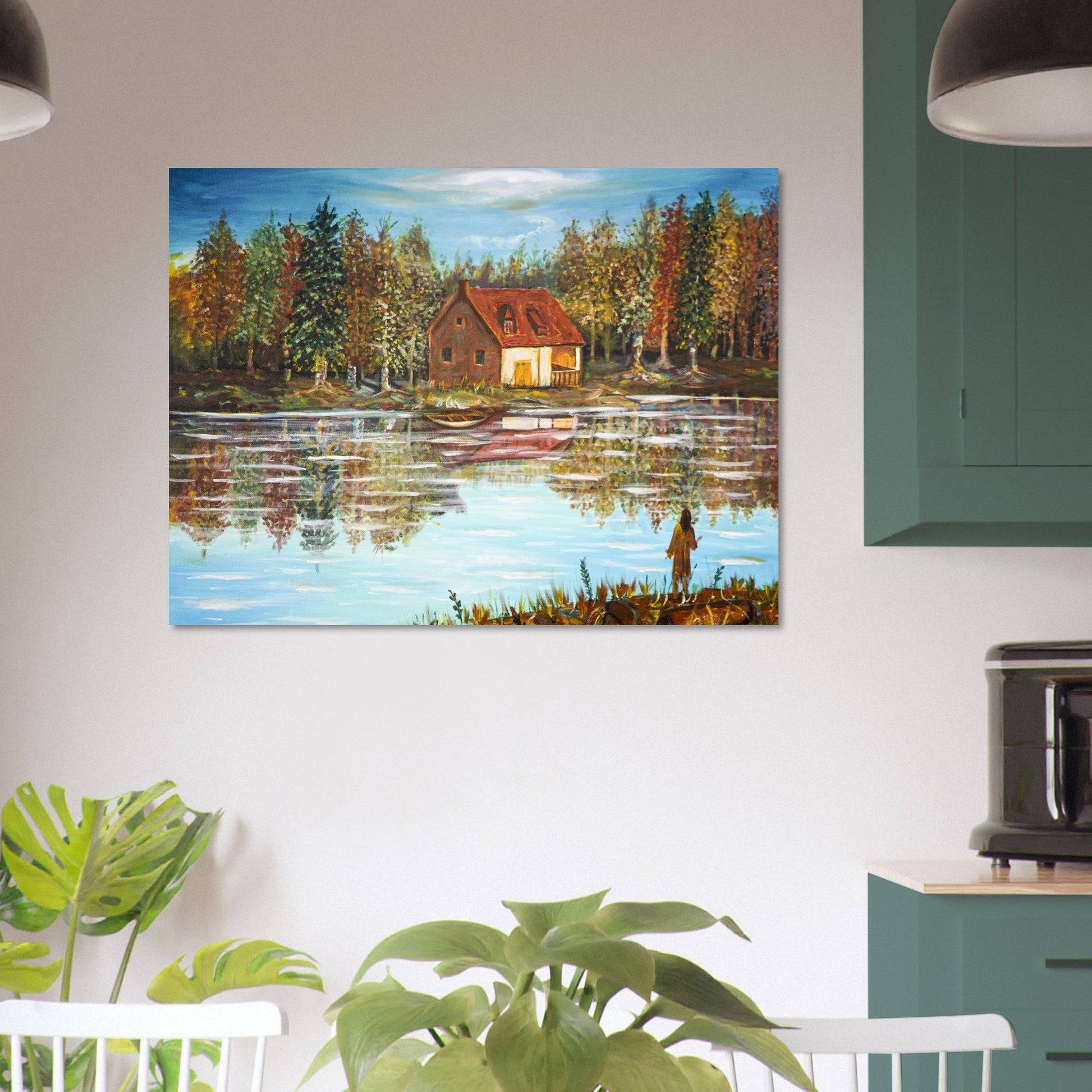 "A Small House On The Lake" - Classic Matte Paper Poster - Devora Gallery