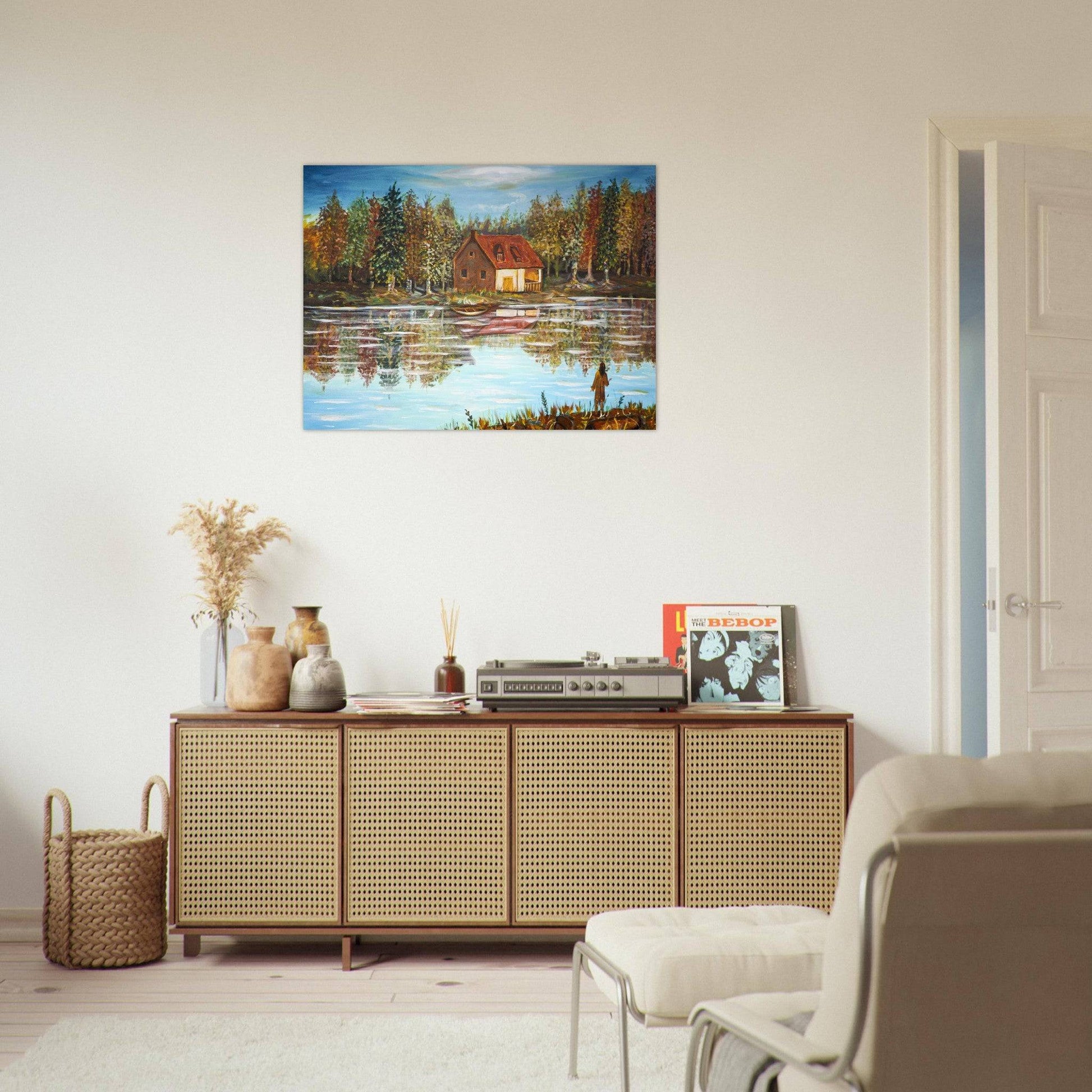 "A Small House On The Lake" - Classic Matte Paper Poster - Devora Gallery