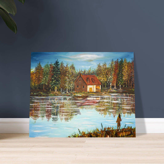 "A Small House On The Lake" - Museum-Quality Matte Paper Poster - Devora Gallery