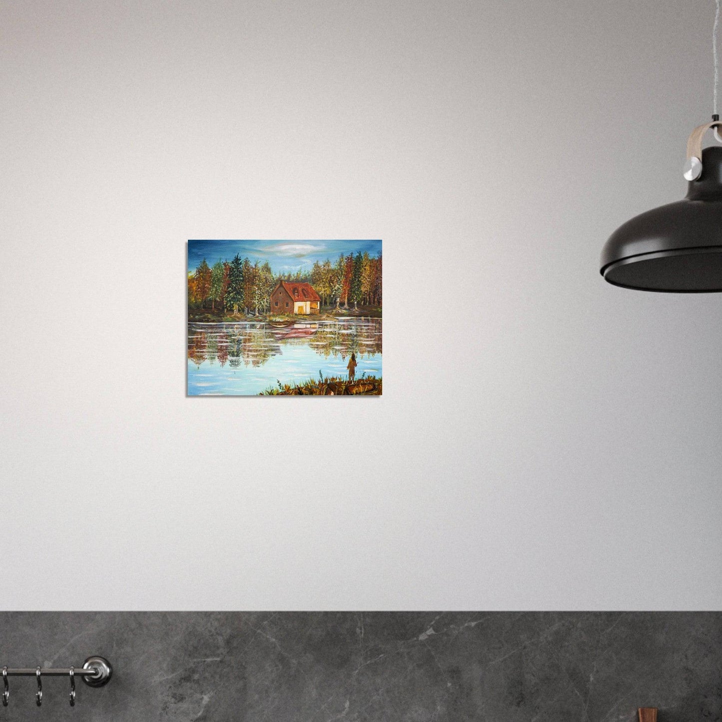 "A Small House On The Lake" - Museum-Quality Matte Paper Poster - Devora Gallery