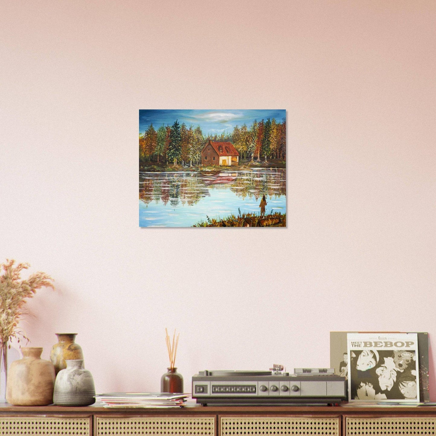 "A Small House On The Lake" - Museum-Quality Matte Paper Poster - Devora Gallery