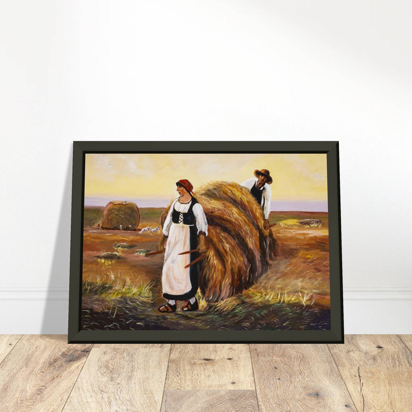 "Hay in the Field" - Classic Matte Paper Metal Framed Poster - Devora Gallery