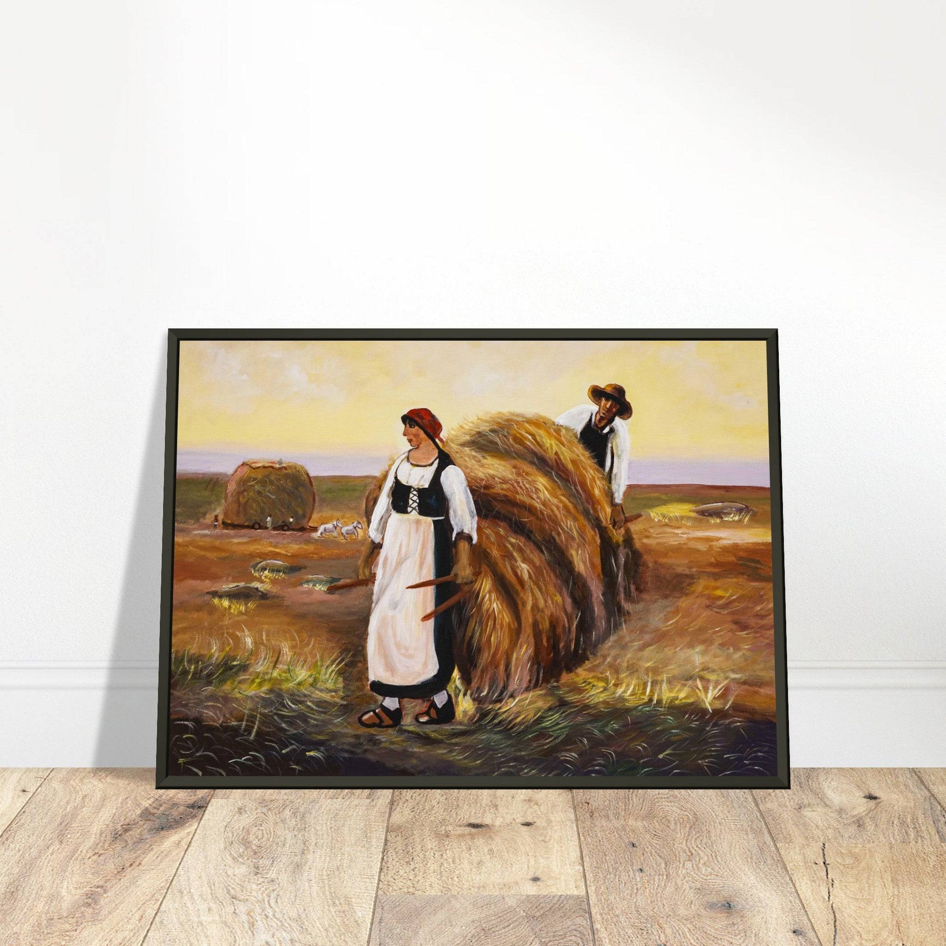 "Hay in the Field" - Classic Matte Paper Metal Framed Poster - Devora Gallery